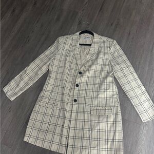 Steve Madden Cream Plaid Blazer